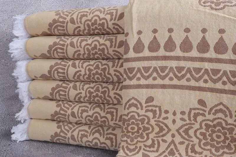Best Beach Towel, 70x40 Cotton Floral Patterned Towel, Home Gift, Luxury towel, Organic cotton peshtemal for spa and beach, Best Friend Gift - 2