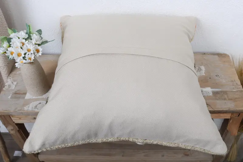 Pillow for Couch, Wholesale Pillow Case, Pillow Sham, Turkish Kilim Pillow, 20x20 Beige Pillow Sham, Vintage Kilim Throw Pillow - 7