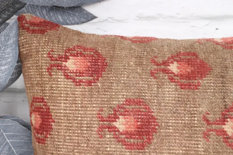 Handwoven Pillow Cover Pillow Case, 12x20 Brown Pillow, Comfy Throw Pillow, Boho Pillow, Antique Pillows, Pillow for Sofa, Pillow Sham - 2