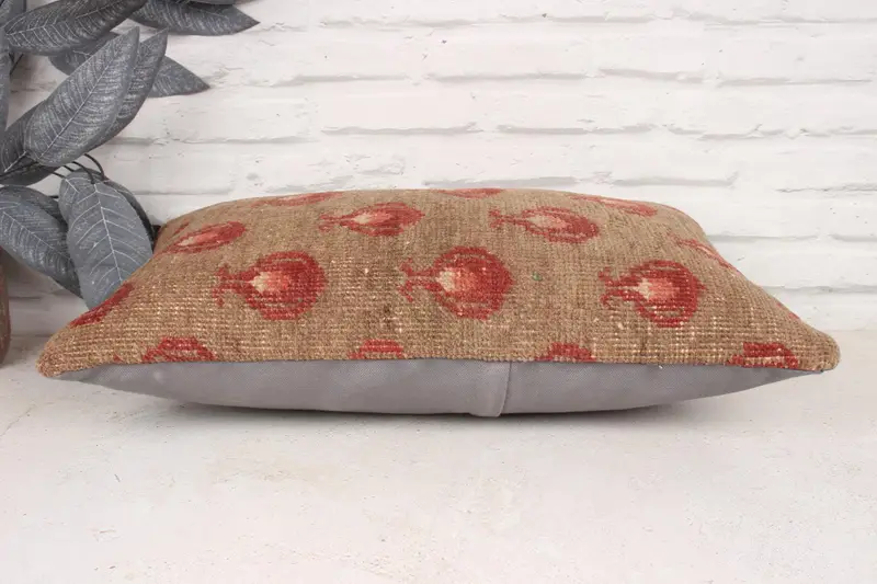 Handwoven Pillow Cover Pillow Case, 12x20 Brown Pillow, Comfy Throw Pillow, Boho Pillow, Antique Pillows, Pillow for Sofa, Pillow Sham - 5