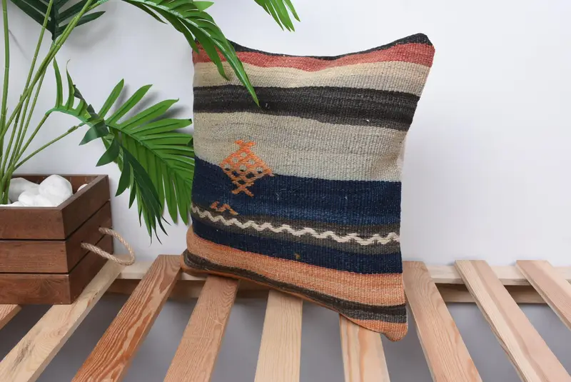Gift Pillow, Boho Pillow, Yoga Cushion Cover, Farmhouse Pillow Case, 14x14 Beige Cushion Case, Bolster Pillow Case, Pillow for Sofa, Pillow Case - 5