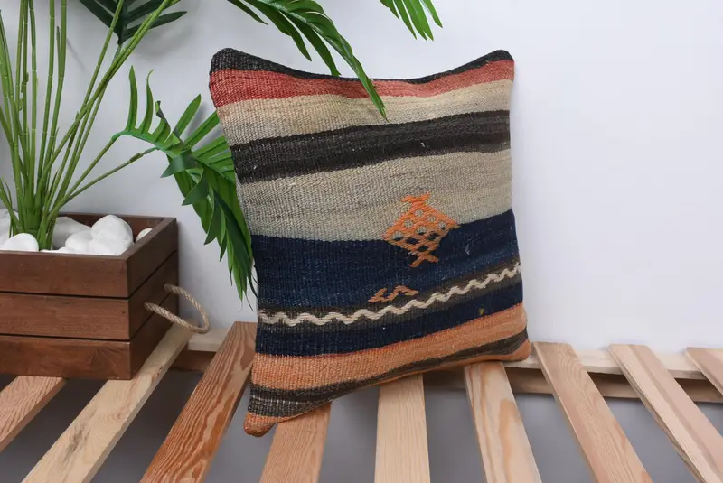 Gift Pillow, Boho Pillow, Yoga Cushion Cover, Farmhouse Pillow Case, 14x14 Beige Cushion Case, Bolster Pillow Case, Pillow for Sofa, Pillow Case - 4