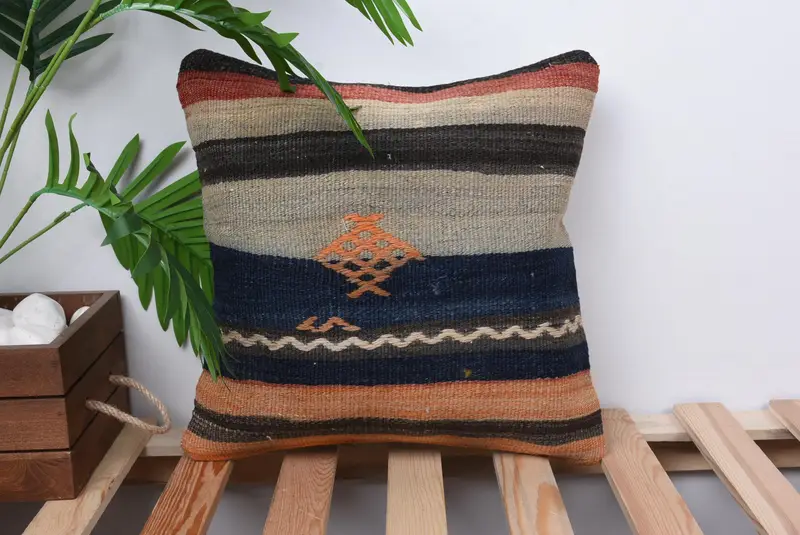 Gift Pillow, Boho Pillow, Yoga Cushion Cover, Farmhouse Pillow Case, 14x14 Beige Cushion Case, Bolster Pillow Case, Pillow for Sofa, Pillow Case - 1