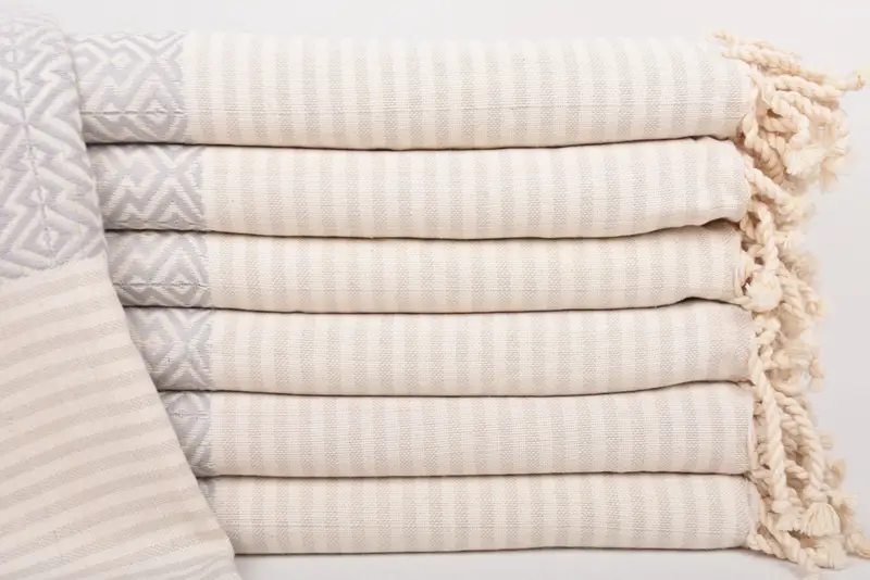 Light Gray Cotton Towel Diamond, 38x75 Inches, Bachelorette Party Favor