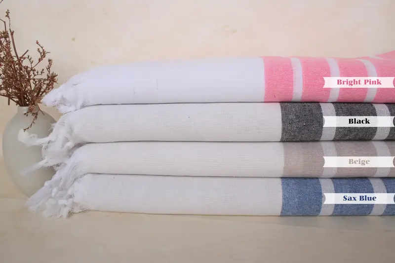 Turkish Towel Bulk, Eco-Friendly Turkish Towel, Yoga Towel, Bath towel, 70x40 Cotton Striped Towel, Bridesmaid Gifts, Birthday Gift, Summer Gift - 3