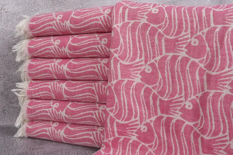 Kitchen Towel, Bridesmaid Gifts, Monogrammed Hand Towel, Bathroom Towel, 40x24 Cotton Fish Design Towel, Gift For Him, Turkish Towel Monogram - 2