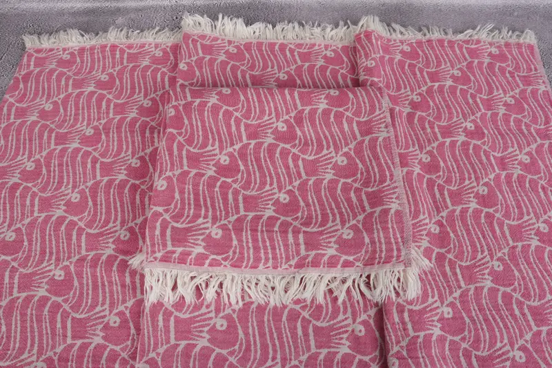 Kitchen Towel, Bridesmaid Gifts, Monogrammed Hand Towel, Bathroom Towel, 40x24 Cotton Fish Design Towel, Gift For Him, Turkish Towel Monogram - 5