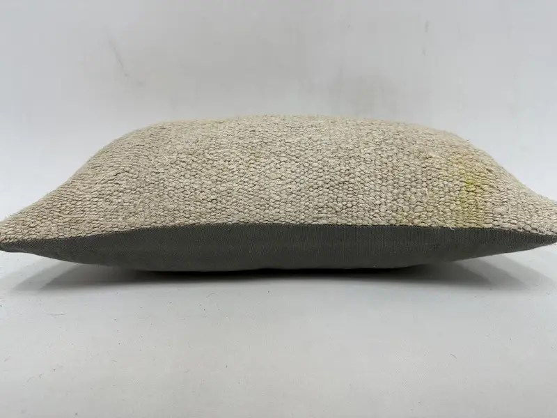 Pillow for Couch, Kilim Pillow, 12x20 Beige Pillow, Cushion Case, Armchair Cushion, Handmade Kilim Cushion, Handwoven Cushion Case - 5