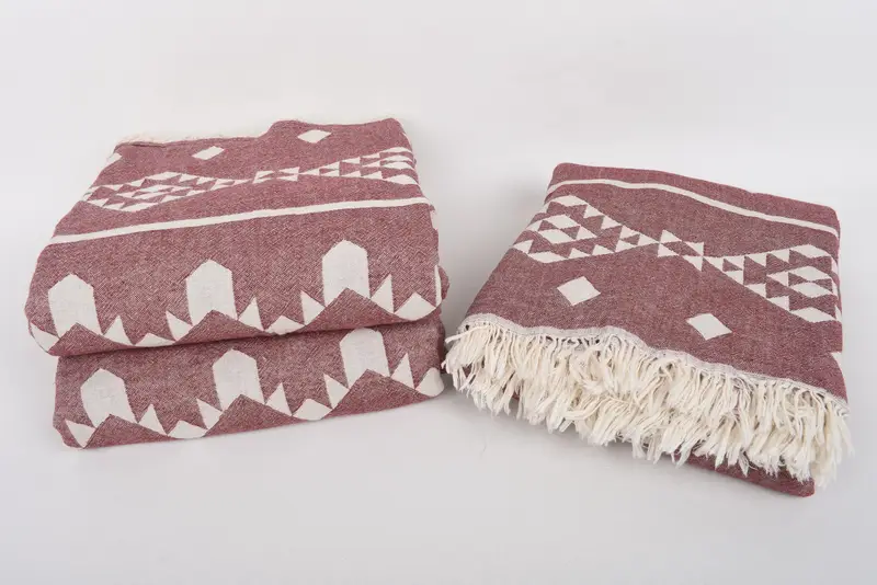 70x60 Cotton Geometric Towel, Boho Throw Blankets, Turkish Bedspread, Bachelorette Gifts, Wedding Favors, Personalized Wedding Gift - 8