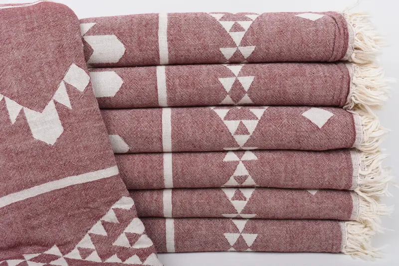 70x60 Cotton Geometric Towel, Boho Throw Blankets, Turkish Bedspread, Bachelorette Gifts, Wedding Favors, Personalized Wedding Gift - 2