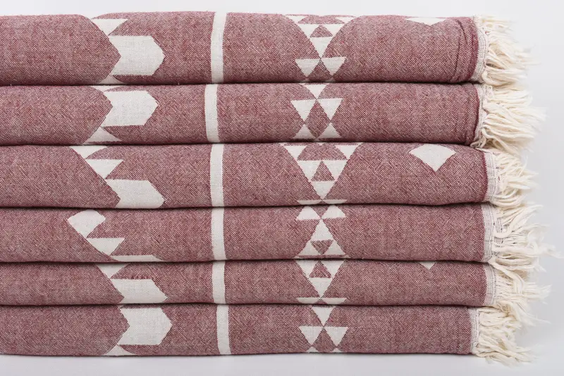 70x60 Cotton Geometric Towel, Boho Throw Blankets, Turkish Bedspread, Bachelorette Gifts, Wedding Favors, Personalized Wedding Gift - 4