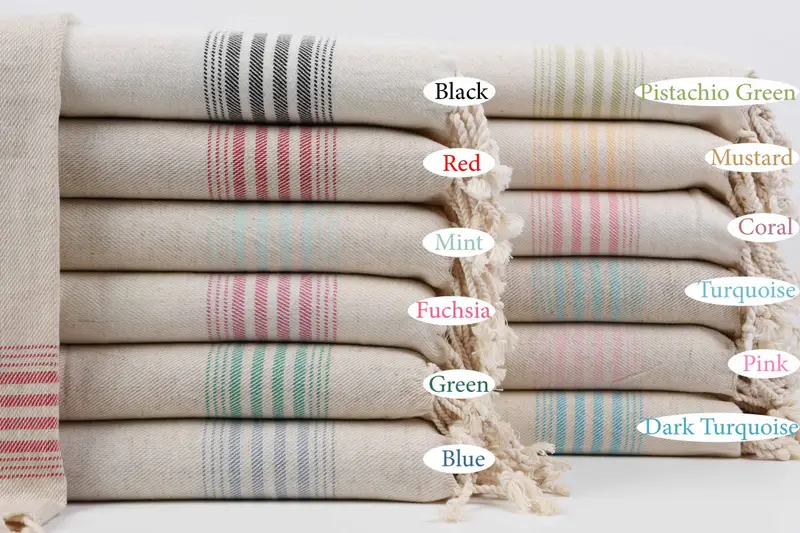 Beach Towel Bulk, Housewarming Gift, Gym Towel, Custom Name Towel, Welcome Wedding Gift, Bath towel, 68x40 Linen Striped Towel, Peshtemal Towel USA - 1