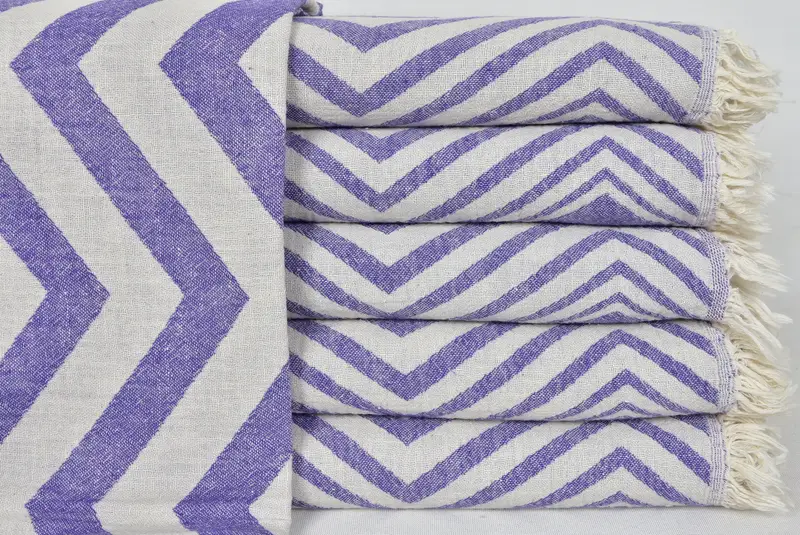 Summer Gift, Bridesmaid Gifts Personalized, 70x40 Cotton Zigzag Design Towel, Girls Weekend Getaways Gifts, Hammam towel, Personalized Beach Towel - 1
