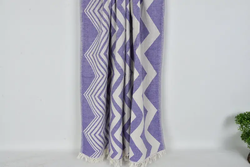 Summer Gift, Bridesmaid Gifts Personalized, 70x40 Cotton Zigzag Design Towel, Girls Weekend Getaways Gifts, Hammam towel, Personalized Beach Towel - 8