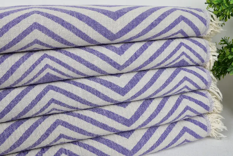 Summer Gift, Bridesmaid Gifts Personalized, 70x40 Cotton Zigzag Design Towel, Girls Weekend Getaways Gifts, Hammam towel, Personalized Beach Towel - 3