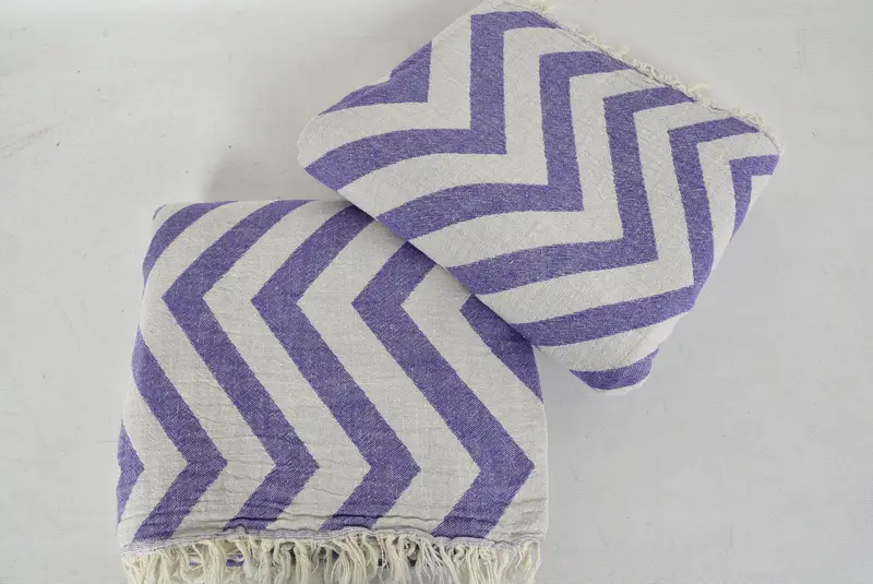 Summer Gift, Bridesmaid Gifts Personalized, 70x40 Cotton Zigzag Design Towel, Girls Weekend Getaways Gifts, Hammam towel, Personalized Beach Towel - 6