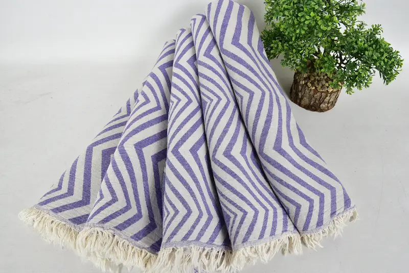 Summer Gift, Bridesmaid Gifts Personalized, 70x40 Cotton Zigzag Design Towel, Girls Weekend Getaways Gifts, Hammam towel, Personalized Beach Towel - 4