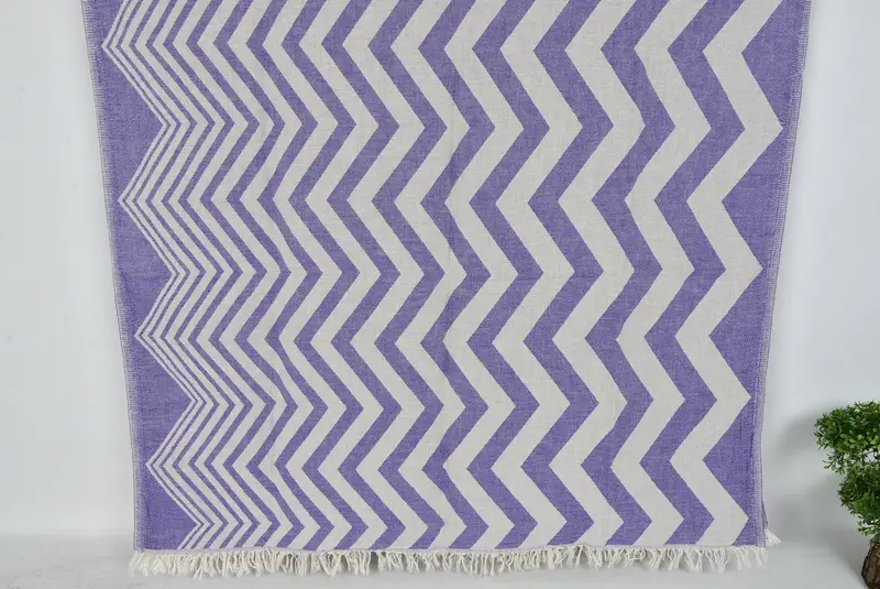 Summer Gift, Bridesmaid Gifts Personalized, 70x40 Cotton Zigzag Design Towel, Girls Weekend Getaways Gifts, Hammam towel, Personalized Beach Towel - 7