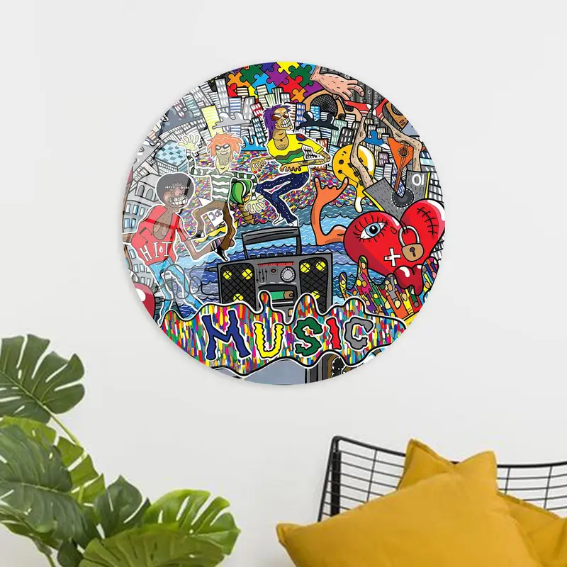 Lebendige Musik-Graffiti-Leinwand: Abstrakte Kunst für Ihren Raum