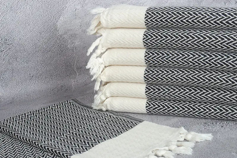 Bridesmaid Gifts Personalized, 34x18 Cotton Zigzag Design Towel, Bridesmaid Gifts, Holiday Towel, Wedding Gift, Personalized Kitchen Towel - 2