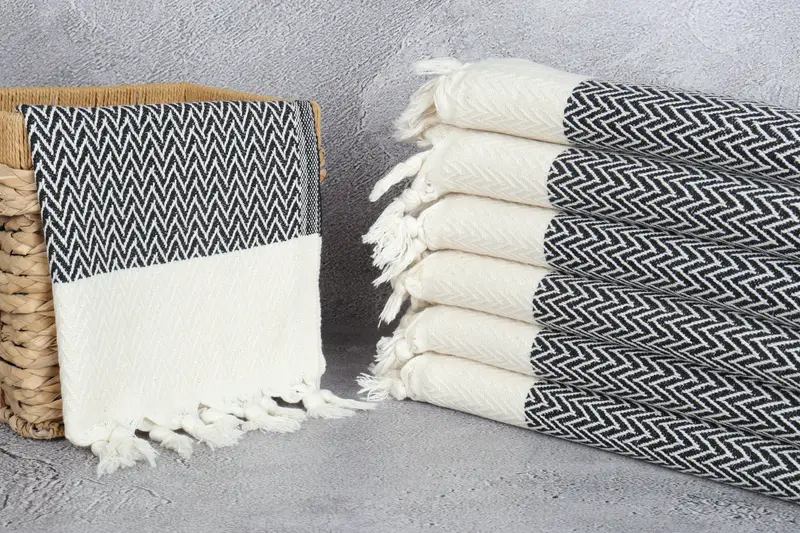 Bridesmaid Gifts Personalized, 34x18 Cotton Zigzag Design Towel, Bridesmaid Gifts, Holiday Towel, Wedding Gift, Personalized Kitchen Towel - 3