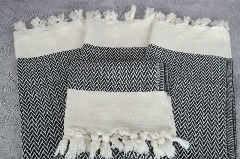 Bridesmaid Gifts Personalized, 34x18 Cotton Zigzag Design Towel, Bridesmaid Gifts, Holiday Towel, Wedding Gift, Personalized Kitchen Towel - 4