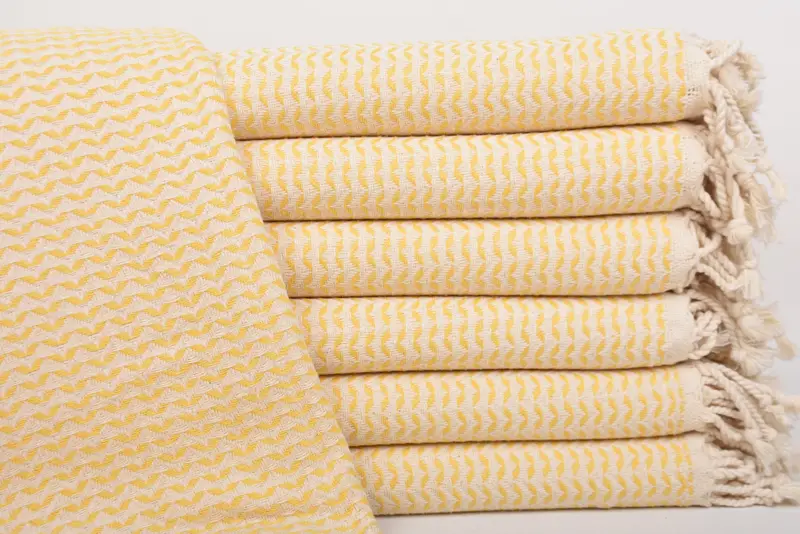 Home Decor Gifts For Him Yellow Cotton Towel, Diamond, 40x71 Inches