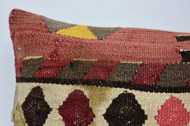 Pillow Case, Patio Pillow Case, Antique Pillows, Oriental Cushion Cover, Turkish Pillow, Interior Designer Pillow, 12x20 Brown Pillow Sham - 2