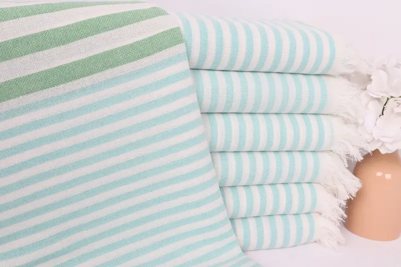 First Wedding Anniversary Gift, 70x40 Cotton Striped Towel, Family Gift, Bachelorette Party Decorations, Bridesmaid Gift, Custom Beach Towel - 1