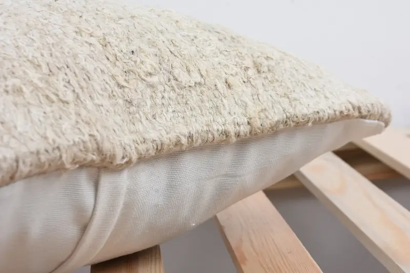 Kilim Rug Pillow Sham, Pillow for Couch, Knitted Pillow, Handmade Kilim Cushion, 16x16 Beige Cushion, Boho Pillow, Pillow Cover - 7