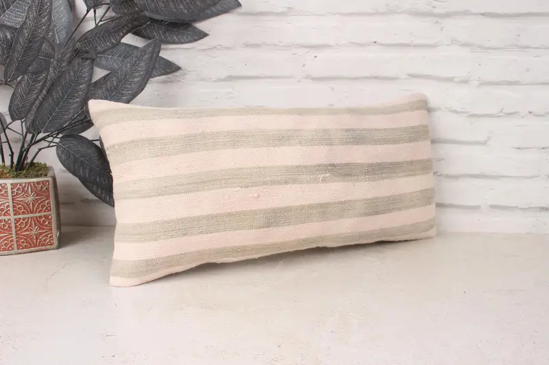 Ethnic Pillow Cover, Interior Designer Pillow, Cushion Cover, Kilim Pillow Cover, Turkish Pillow, 10x20 Pink Pillow, Vintage Throw Cushion - 3