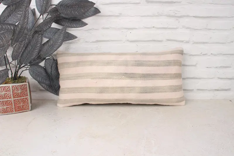 Ethnic Pillow Cover, Interior Designer Pillow, Cushion Cover, Kilim Pillow Cover, Turkish Pillow, 10x20 Pink Pillow, Vintage Throw Cushion - 1