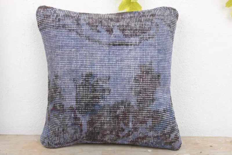 14x14 Purple Pillow Cover, Colorful Pillow Cover, Interior Designer Pillow, Handmade Kilim Cushion, Cushion Cover, Vintage Pillow - 2