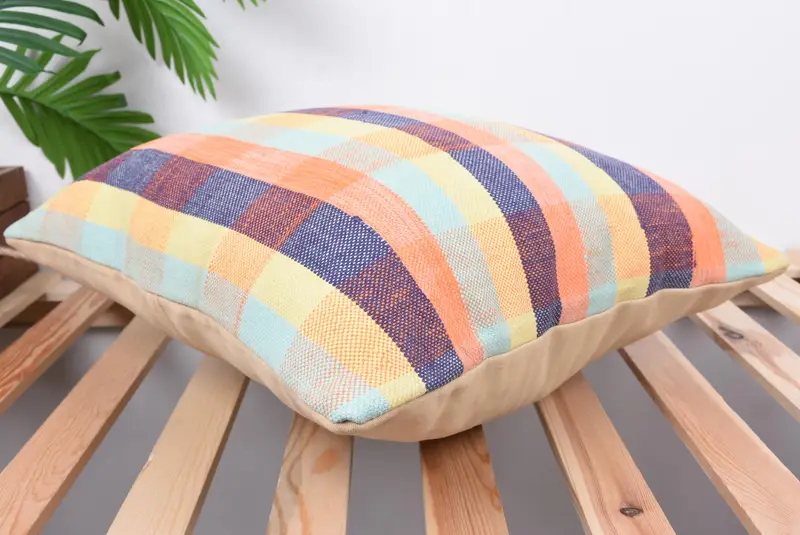 Boho Pillow, Couch Cushion Cover, Throw Kilim Pillow, 18x18 Blue Pillow Case, Pillow Case, Garden Cushion Cover, Vintage Pillow - 6