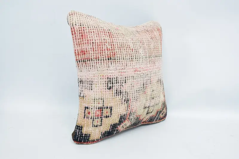 Pillow Case, Boho Pillow Sham Cover, Vintage Pillow, 12x12 Green Cushion Cover, Living Room Throw Cushion Cover, Kilim Pillow Cover - 3