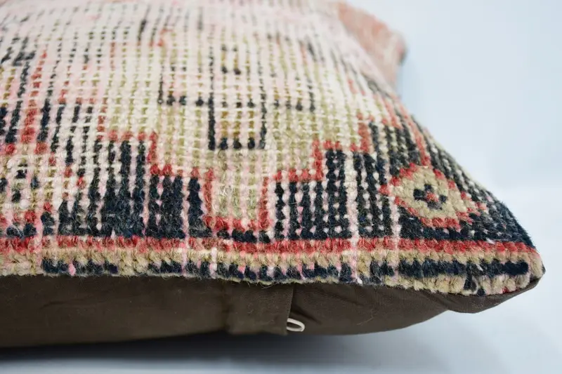 Pillow Case, Boho Pillow Sham Cover, Vintage Pillow, 12x12 Green Cushion Cover, Living Room Throw Cushion Cover, Kilim Pillow Cover - 5