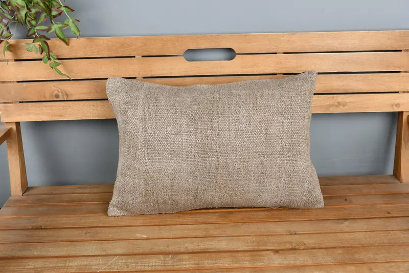 Pillow for Sofa, Armchair Cushion Cover, Turkish Bench Pillow Sham, Vintage Pillow, 16x24 Beige Pillow Case, Cushion, Pillow for Couch - 6