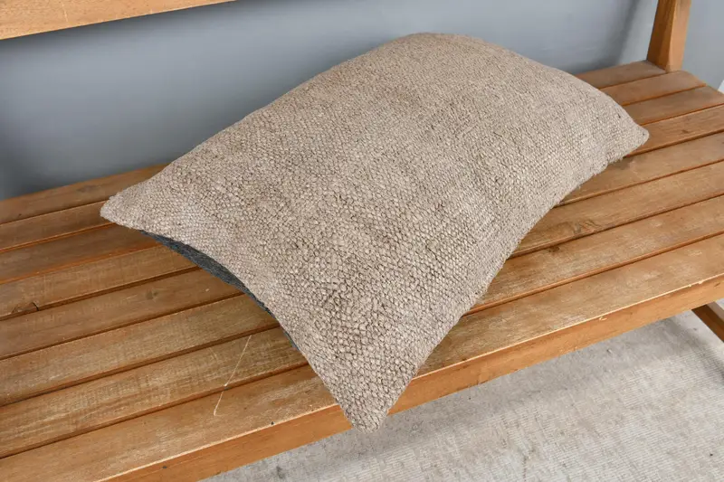 Pillow for Sofa, Armchair Cushion Cover, Turkish Bench Pillow Sham, Vintage Pillow, 16x24 Beige Pillow Case, Cushion, Pillow for Couch - 2