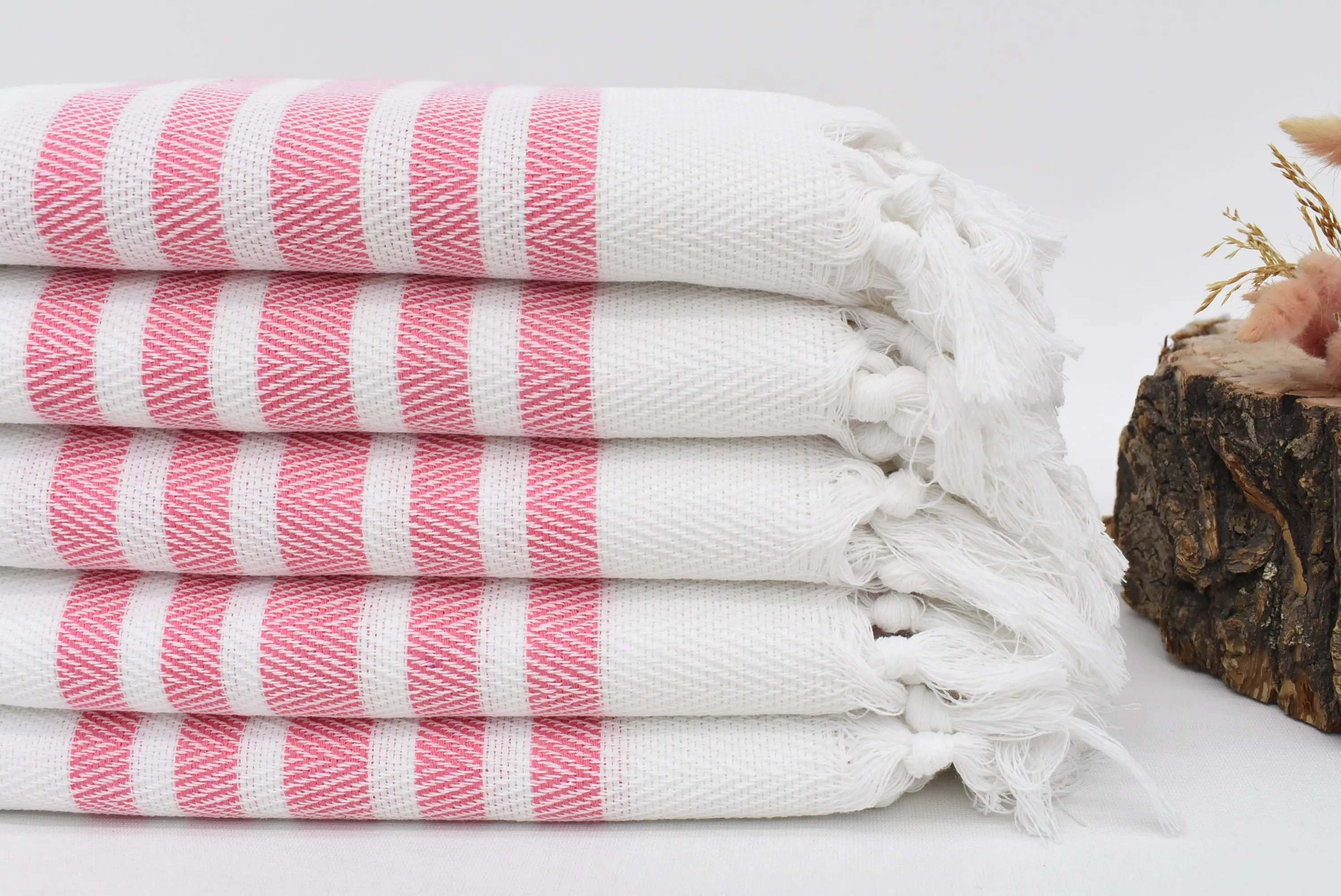 Towel With Name Turkish Tea Towel, Cotton, Dark Pink, 36x24 Inches - 1