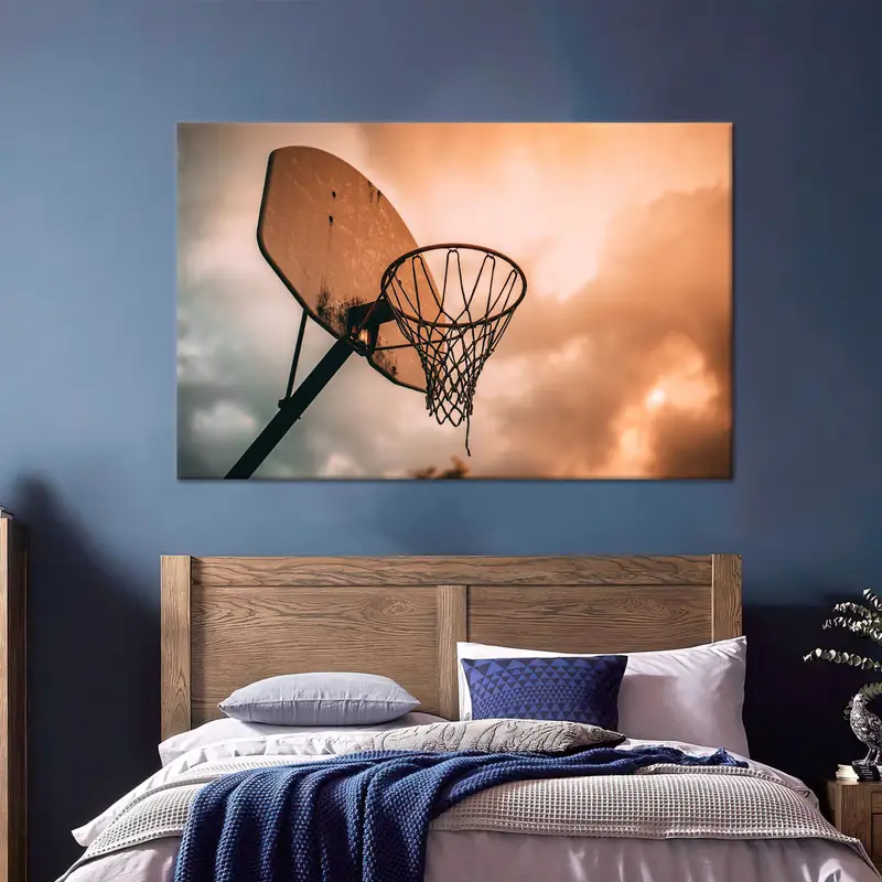 男の子の部屋とオフィス用のエレガントなバスケットボールキャンバスプリント