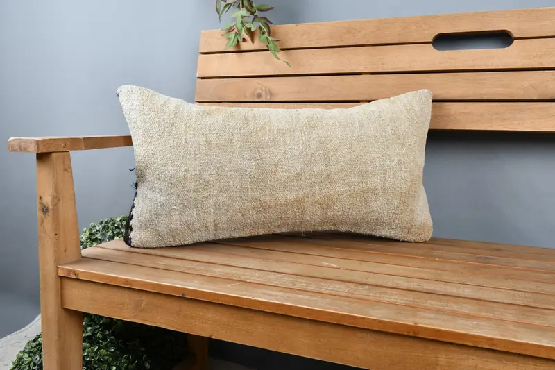 Personalized Gift Pillow Pillow Case, Tapestry Pillow, 12x24 Beige Pillow Cover, Turkish Pillow, Kilim Pillow, Turkish Kilim Pillow, Cushion - 1
