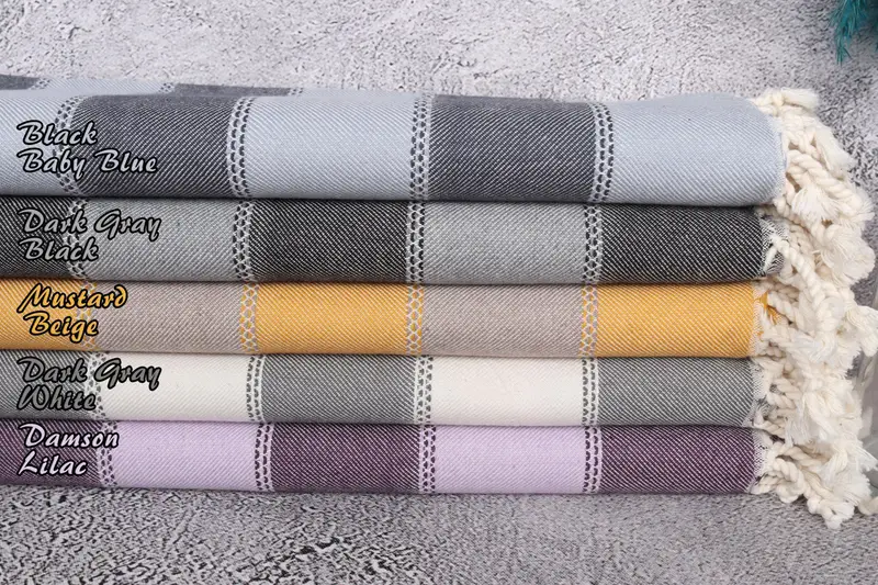 Personalized Quick-Dry Cotton Striped Towel, Organic, 36x67 Inches