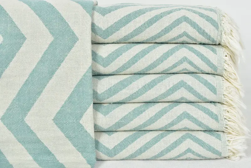 Turkish Towel USA, Peshtemal Towel USA, 70x40 Cotton Zigzag Design Towel, Bachelorette Party Favors, Best Beach Towel, Mother Of The Groom Gift - 1