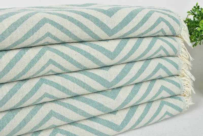 Turkish Towel USA, Peshtemal Towel USA, 70x40 Cotton Zigzag Design Towel, Bachelorette Party Favors, Best Beach Towel, Mother Of The Groom Gift - 3