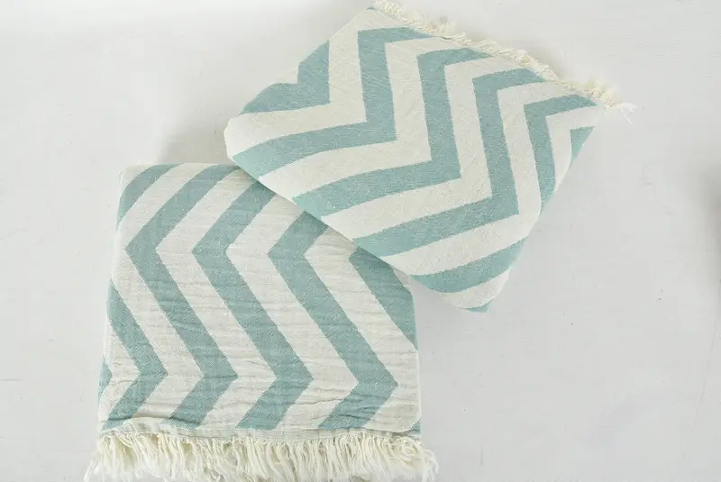 Turkish Towel USA, Peshtemal Towel USA, 70x40 Cotton Zigzag Design Towel, Bachelorette Party Favors, Best Beach Towel, Mother Of The Groom Gift - 6