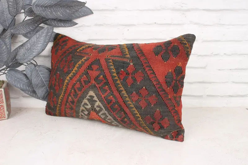 Home Decor Pillow, 12x20 Red Cushion Case, Bed Cushion Case, Indoor Cushion Case, Gift Pillow, Cushion, Pillow for Sofa, Sofa Cushion Cover - 4