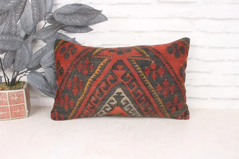 Home Decor Pillow, 12x20 Red Cushion Case, Bed Cushion Case, Indoor Cushion Case, Gift Pillow, Cushion, Pillow for Sofa, Sofa Cushion Cover - 1
