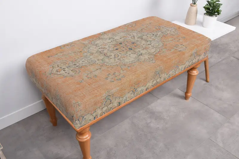 Modular Ottoman with Kilim-Inspired Pattern, Comfortable Sofa Set Ottoman