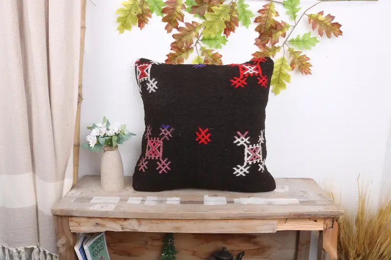 Sofa Pillow Case, Pillow, Vintage Pillow, Comfy Throw Pillow Cover, Neutral Pillow Case, Gift Pillow, Kilim Pillow Cover, 18x18 Brown Cushion Cover - 1