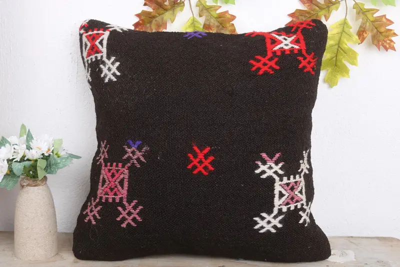 Sofa Pillow Case, Pillow, Vintage Pillow, Comfy Throw Pillow Cover, Neutral Pillow Case, Gift Pillow, Kilim Pillow Cover, 18x18 Brown Cushion Cover - 2